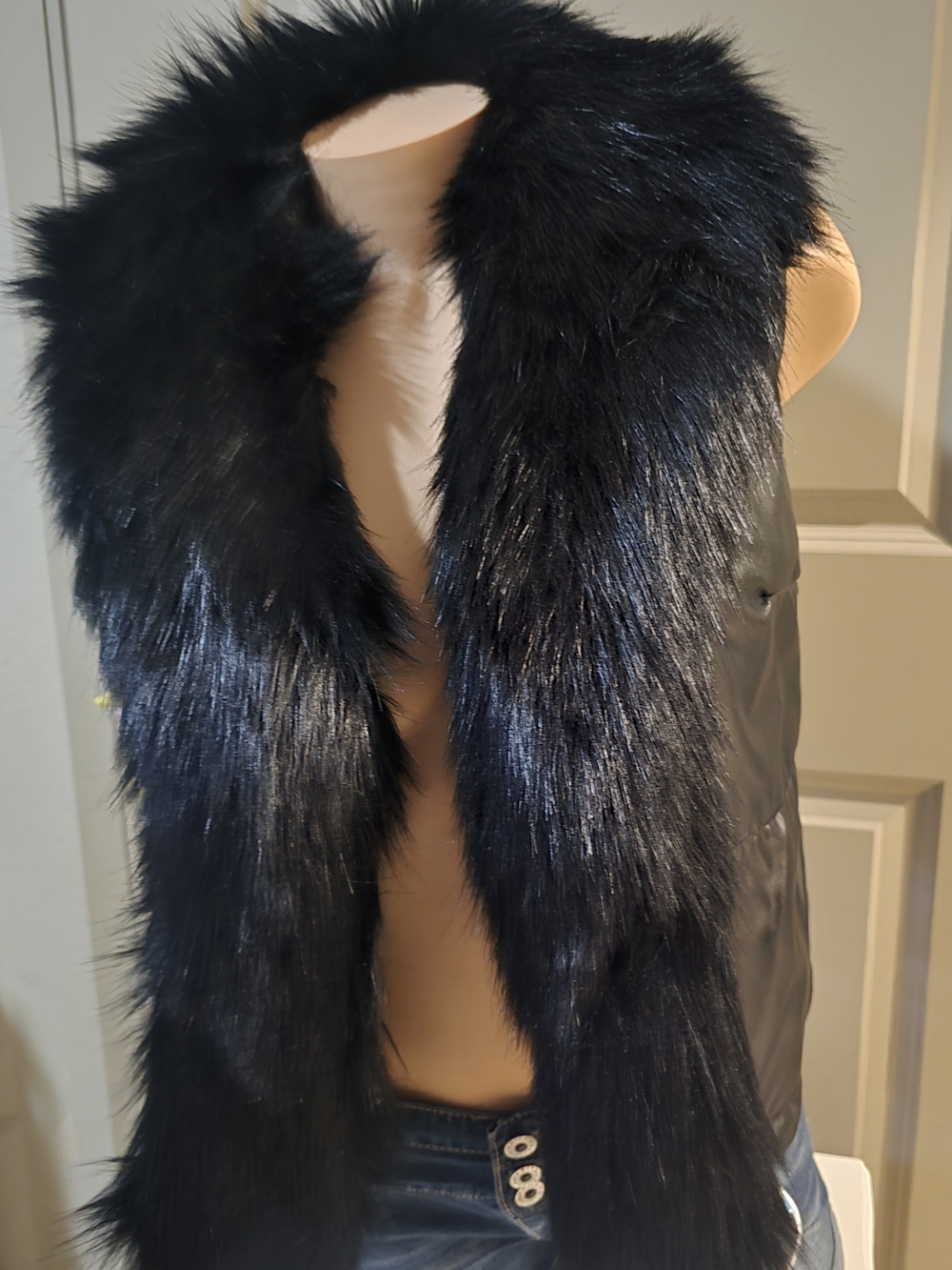 Jenni Black Faux Fur Trim Vest